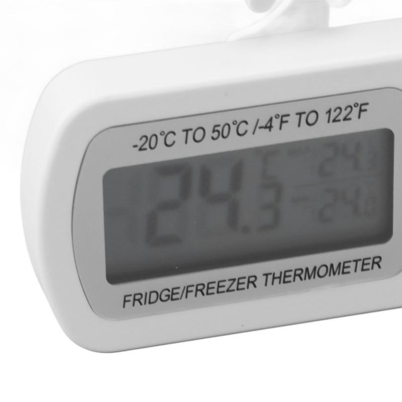 2Pcs Waterproof Digital Refrigerator Fridge Thermometer -20~50℃ Digital Freezer Thermometer White
