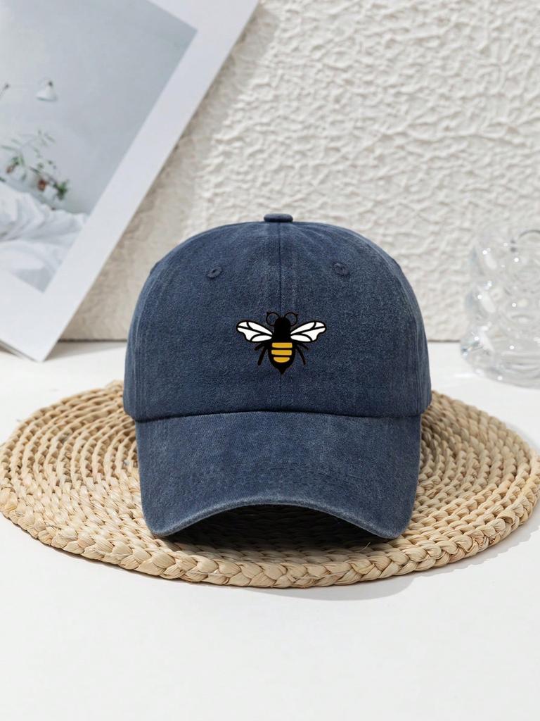 Bee printed baseball caps for men and women, suitable for daily leisure, fashionable and versatile outdoor sun protection hats