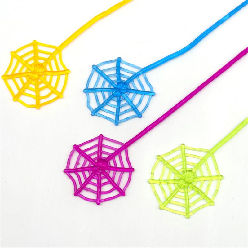 10Pcs Fun Kids Birthday Party Favor Mini Sticky Spider Web Toy Gift Bag Giveaway Pinata Filler Halloween Carnival Party Supplies