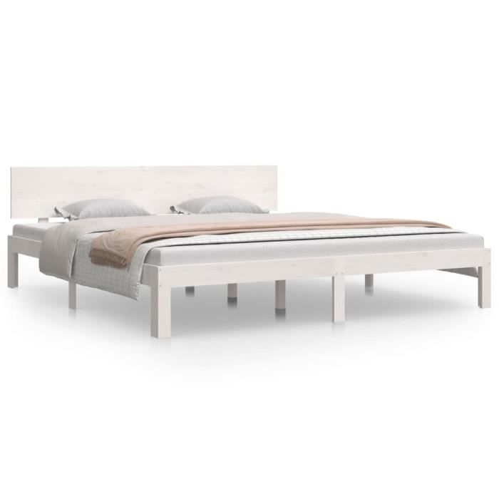 VidaXL Bed Frames White Solid Wood 180x200 Cm Super King 810511