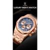 POEDAGAR Luxury Men's Watches Stainless Steel Date Chronograph Male Watch Waterproof Luminous Military Quartz Wristwatch
