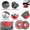 Disc Grinder Wire Brush, Brass Brush, Rust Removal, Cup Wire Brush Attachment, M14 Nut, Hex Shank, Rust Removal, Paint Stripping, Outer Diameter 75mm,