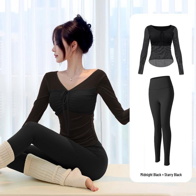 Elegant Women's Yoga Set: Outdoor-Pilates Ready, High-End Fitness Wear with Built-In Bra Pads