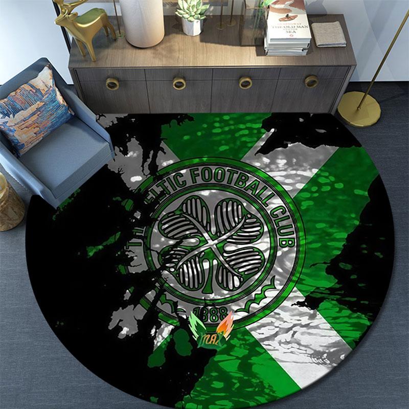 Celtic Football Club,Round Area Rug,Carpet Rug for Living Room Bedroom Sofa Playroom Decor,Non-slip Floor Mat