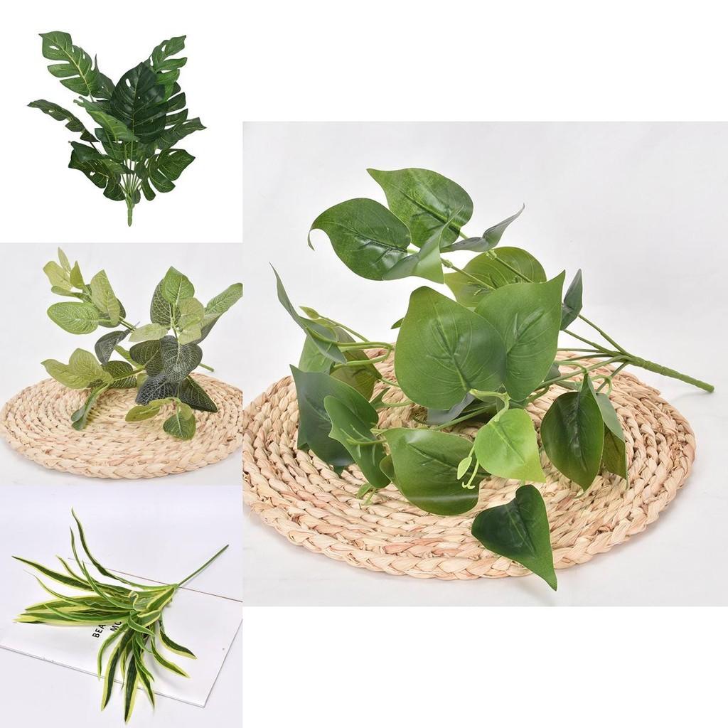 Plant Wall Faux Greenery With Multiple Leaf Types For Home Decoration And Event Backdrops