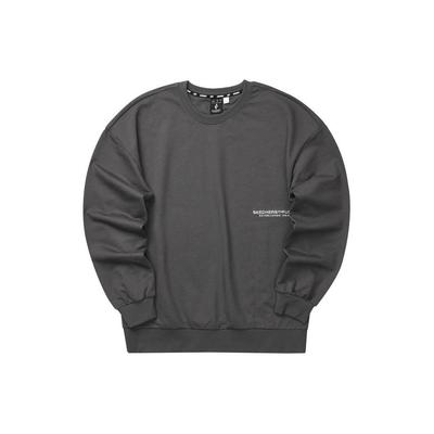 Skechers Solid Color Round Neck Loose Versatile Sports Sweatshirt Unisex Sweatshirt Road-Gray L124U155-0214