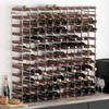 120 Bottle Wine Rack In Brown Solid Pine Wood