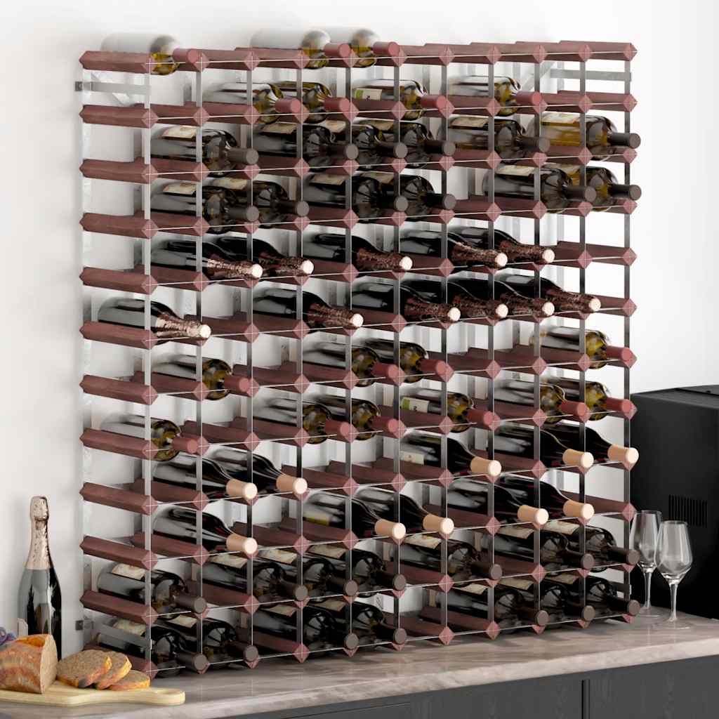 120 Bottle Wine Rack In Brown Solid Pine Wood