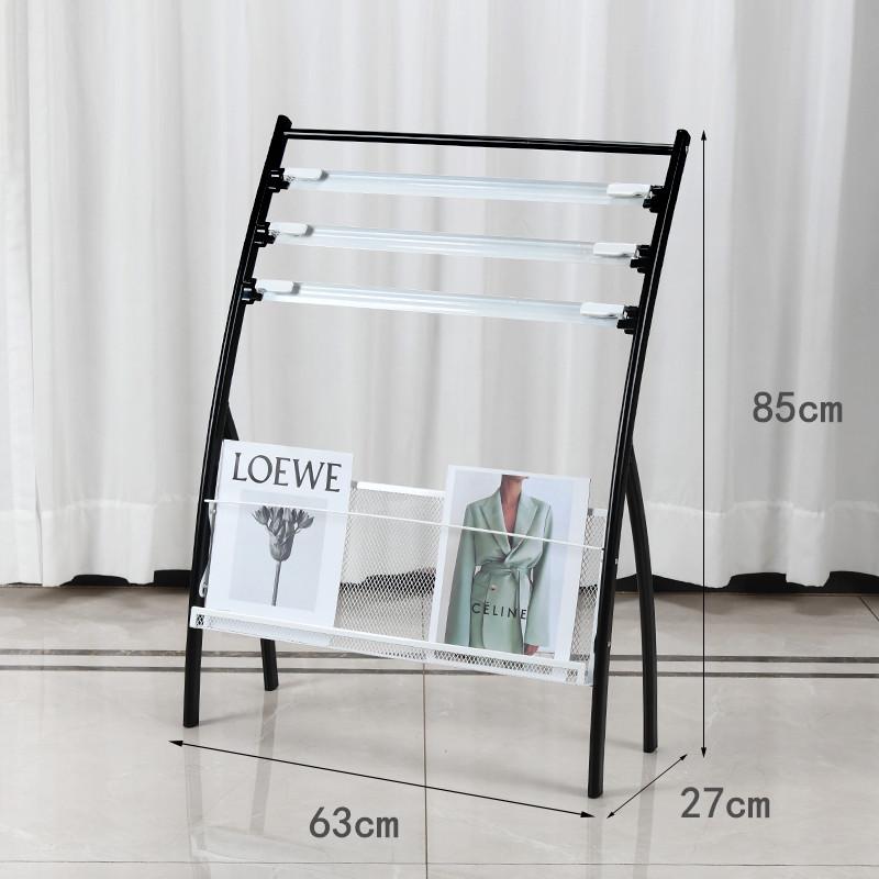Newspaper & Magazine Display Stand with Brochure Holder for Office Organization and Storage