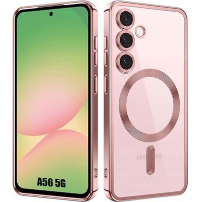Protective Case - BOOLING - for Samsung Galaxy A56 5G - Pink - Shockproof - With Magnetic Circle