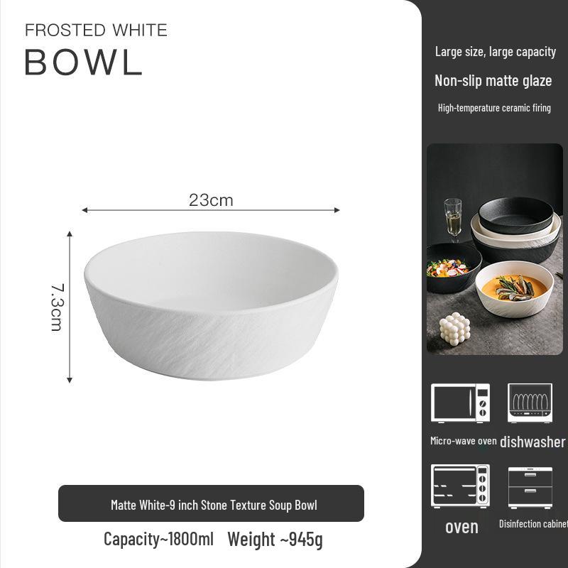 Large 12-Inch Ceramic Soup Bowl for Sauerkraut Fish, Creative Design for Boiled Fish and Noodles