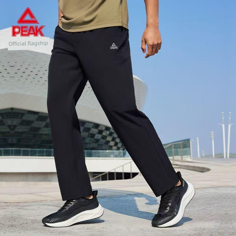 Peak Sports Pants Men's 2025 Summer New Fashion Casual Breathable Straight-Leg Woven Running Pants Sweatpants