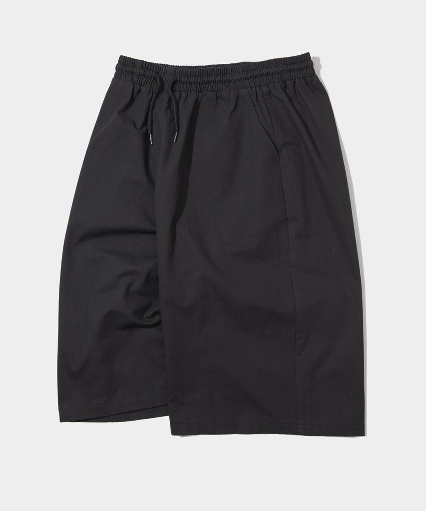 BLACK MOMENT [2Pack] Bermuda Wide Unisex Half Cotton Elastic Waist Shorts