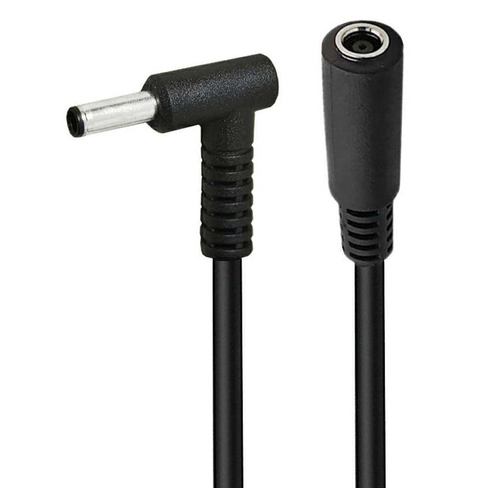 

15cm 90 Degree 4.5mmx3.0mm Male to Female Adapter DC Power Connector Cable for HP/Dell Laptops As Shown A