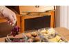 Luxury Glass Walnut Fruit & Snack Plate with Candy Compartments for Living Room Coffee Table