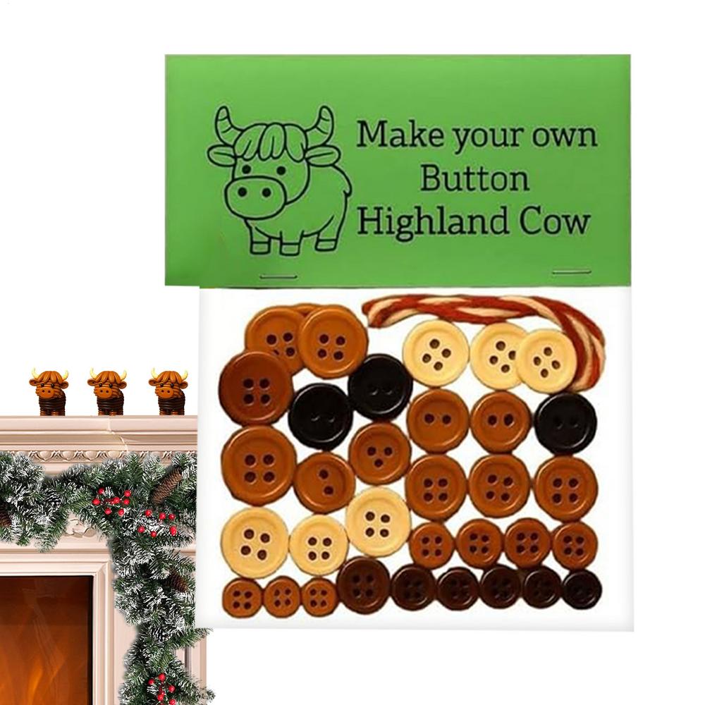 Christmas Animal Craft Buttons Kit Fun Handmade Button Animal Ornaments Home Decorations For Car Apartment Dormitory Office