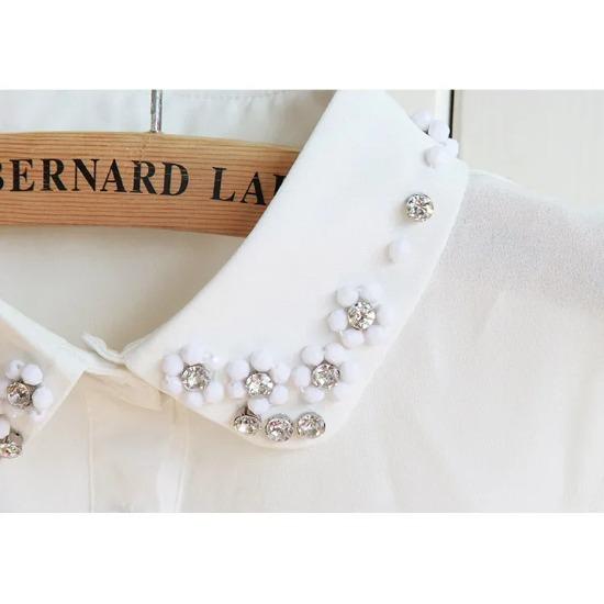 Perfect Match Women'S Fake Collar Vintage Chiffon Detachable Collar False Collar Lapel Half Shirt Vest Blouse Top Women Clothes Accessories