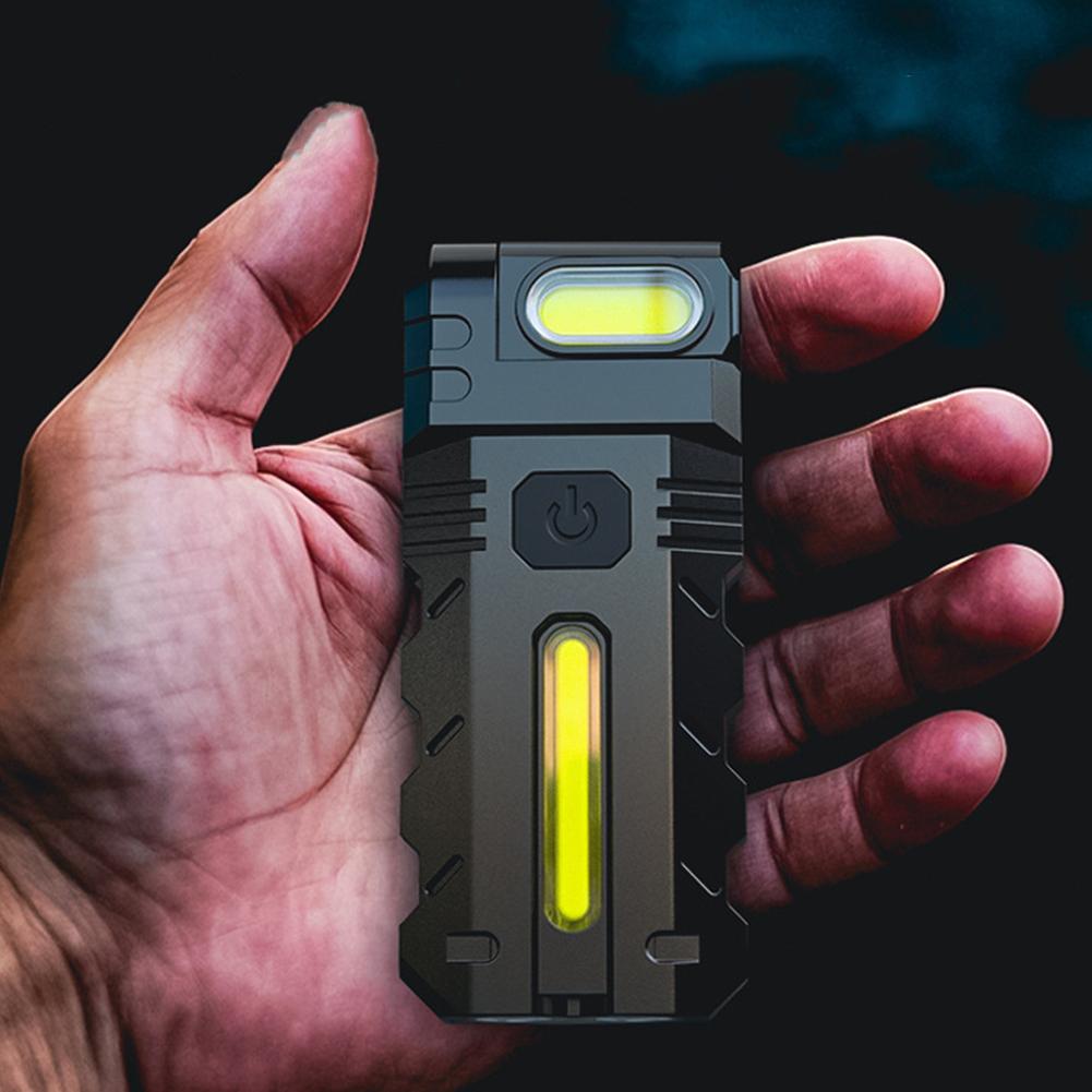 Magnetic LED Flashlight Compact Torch USB Rechargeable EDC Pocket Flashlight Portable Work Light for Outdoor Emergency