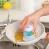 Hydraulic Multi-Functional Press-type Pot Scrubber: Non-stick Oil Stain Removal Kitchen Brush with Liquid Dispenser.