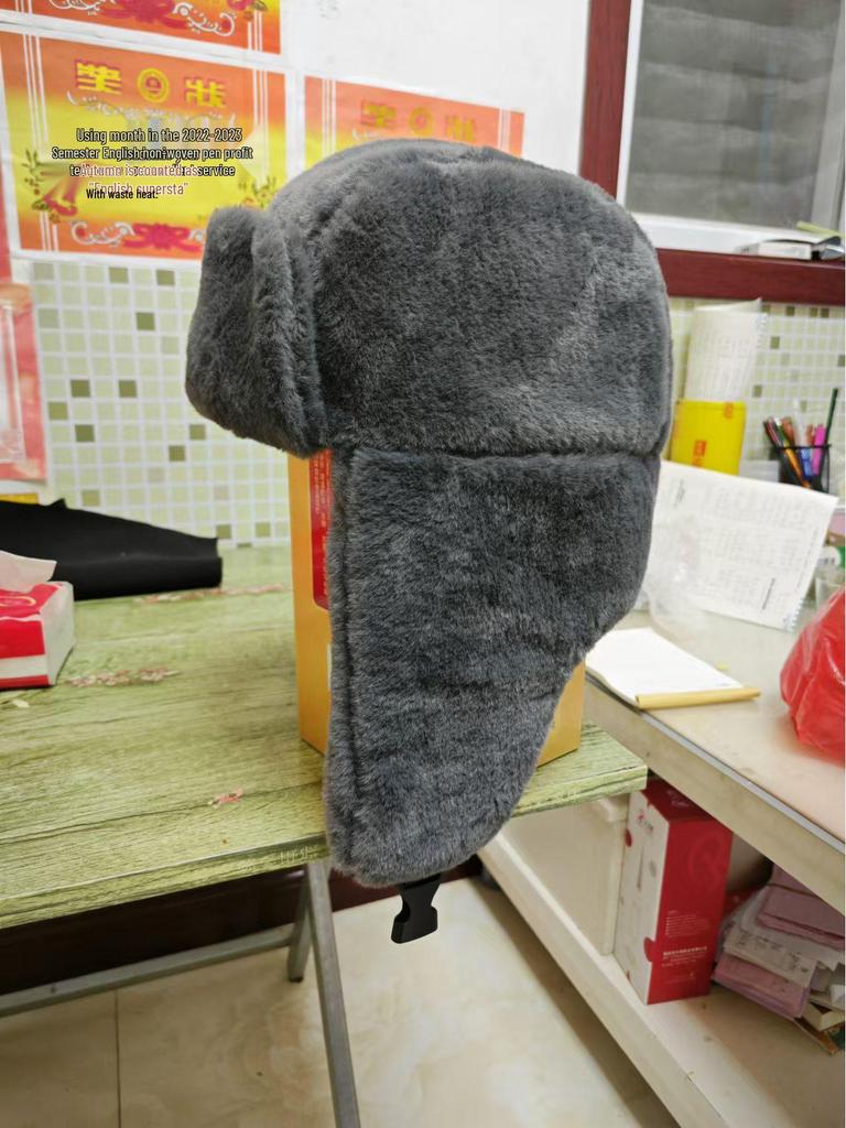 Unisexowa zimowa czapka rowerowa z ochroną uszu, gruba aksamitna podszewka