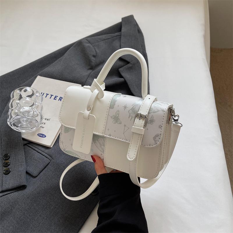 Contrast Color Women Crossbody Bags Women Fashion Bufferfly Printed Small Square Bag  Trendy Lady Handbag