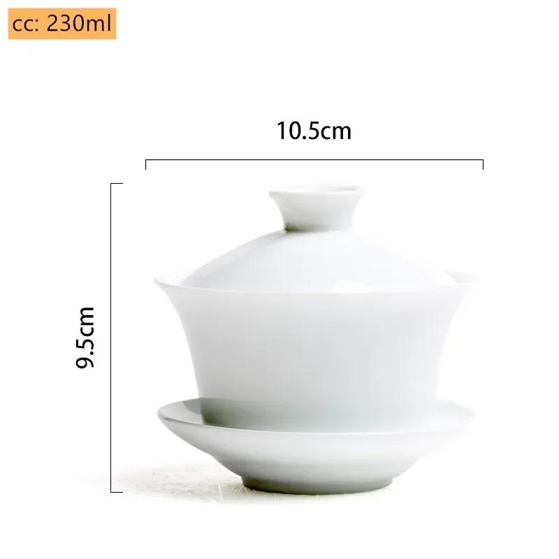 Jingdezhen White Porcelain Gaiwan Tea Cup Blue and White Porcelain Tea Maker Ceramic Handpainted Tea Bowl Tea Set Supplies