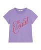 DEINET Rose Typo Graphic T-Shirt In Light Purple