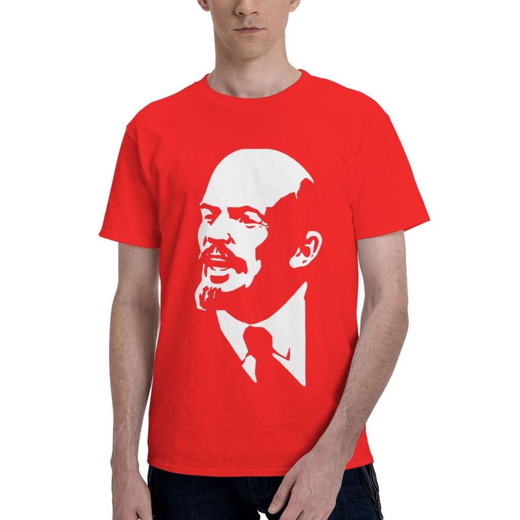 Lenin 100 Baumwolle Lässig Atmungsaktiv Bequem Herren Kurzarm T-Shirt Herren Geschenke