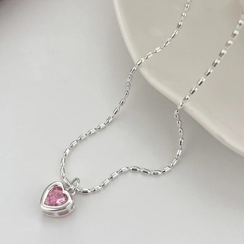 2023 New Light Luxury Women's 925 Sterling Silver Heart Necklace with Clavicle Chain