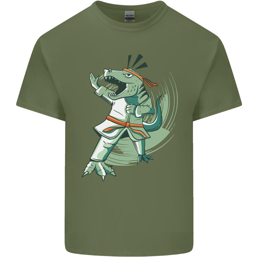 Karate TRex Dinosaur Unisexs Light Cotton TShirt