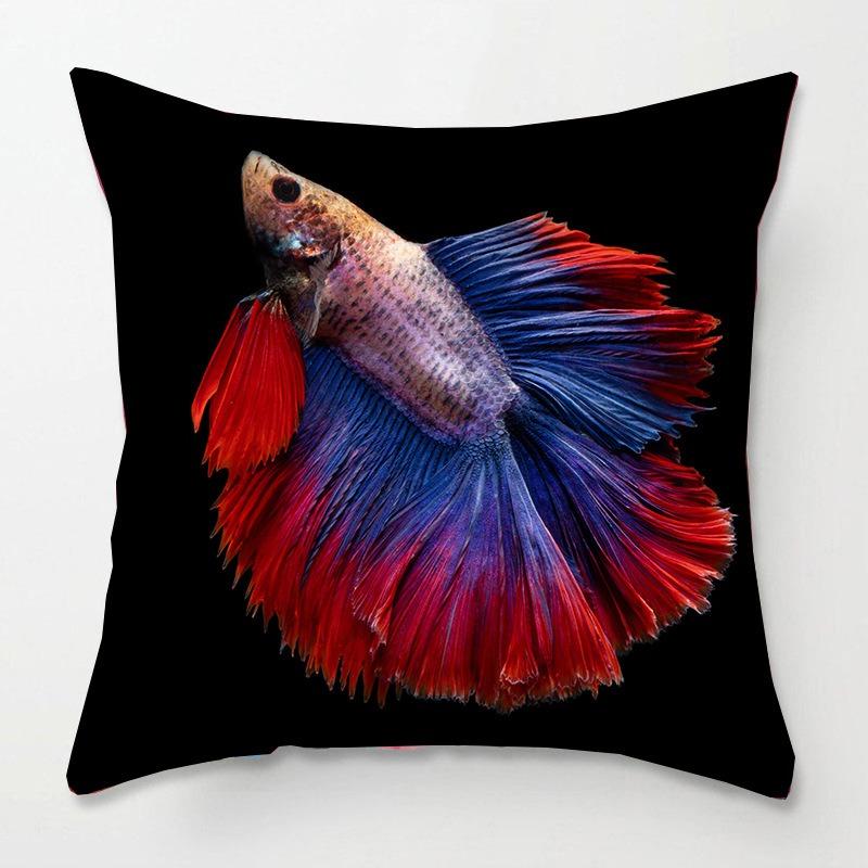 Tatami Bedside Square Pillow Animal Fish Print Pillow Case Home Sofa Pillow Cushion