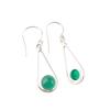 Green Onyx Cab Gemstone 925 Sterling Silver Jewelry Handcrafted Earrings 1.76" EE-126-13