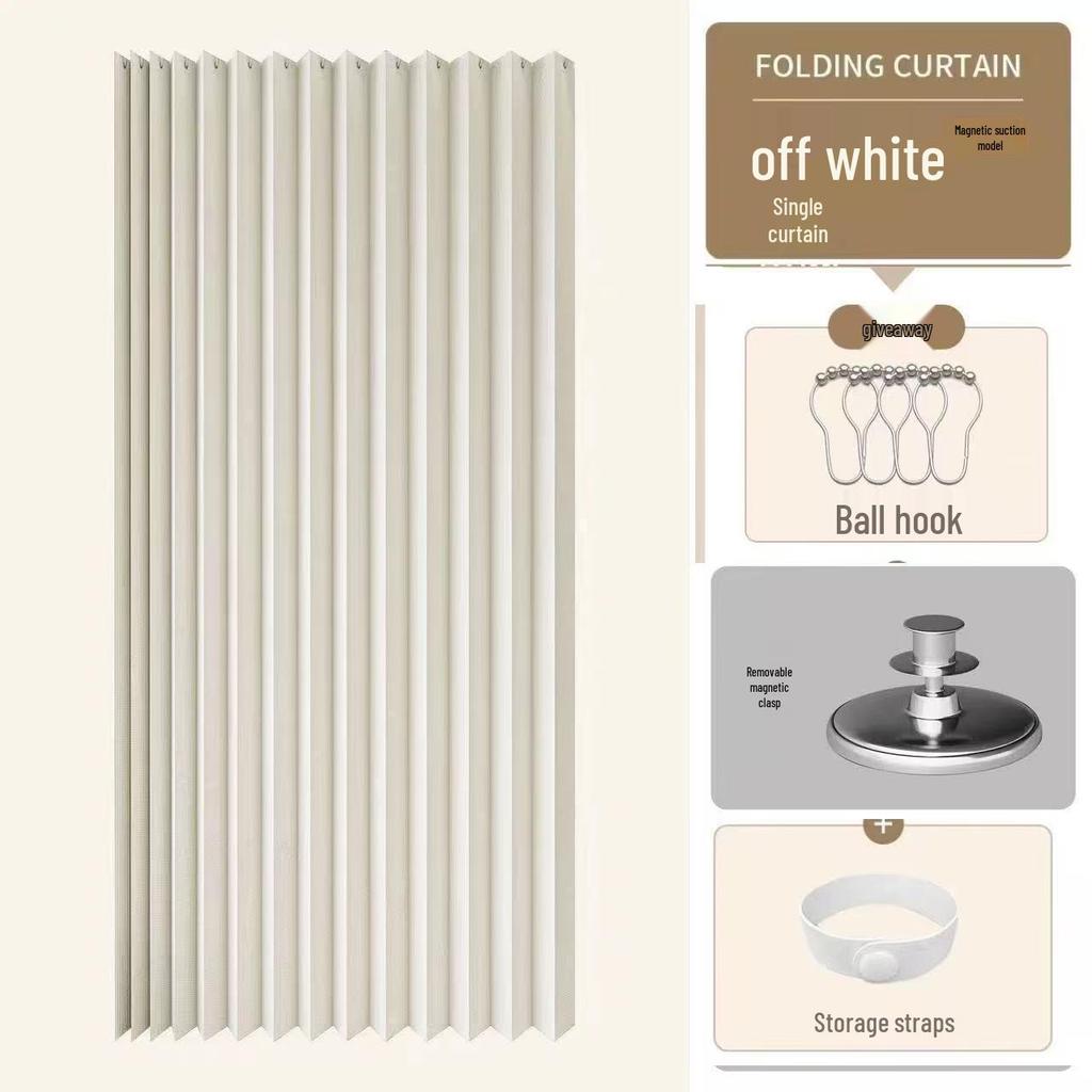 Foldable No-Drill Shower Curtain and Blackout Partition