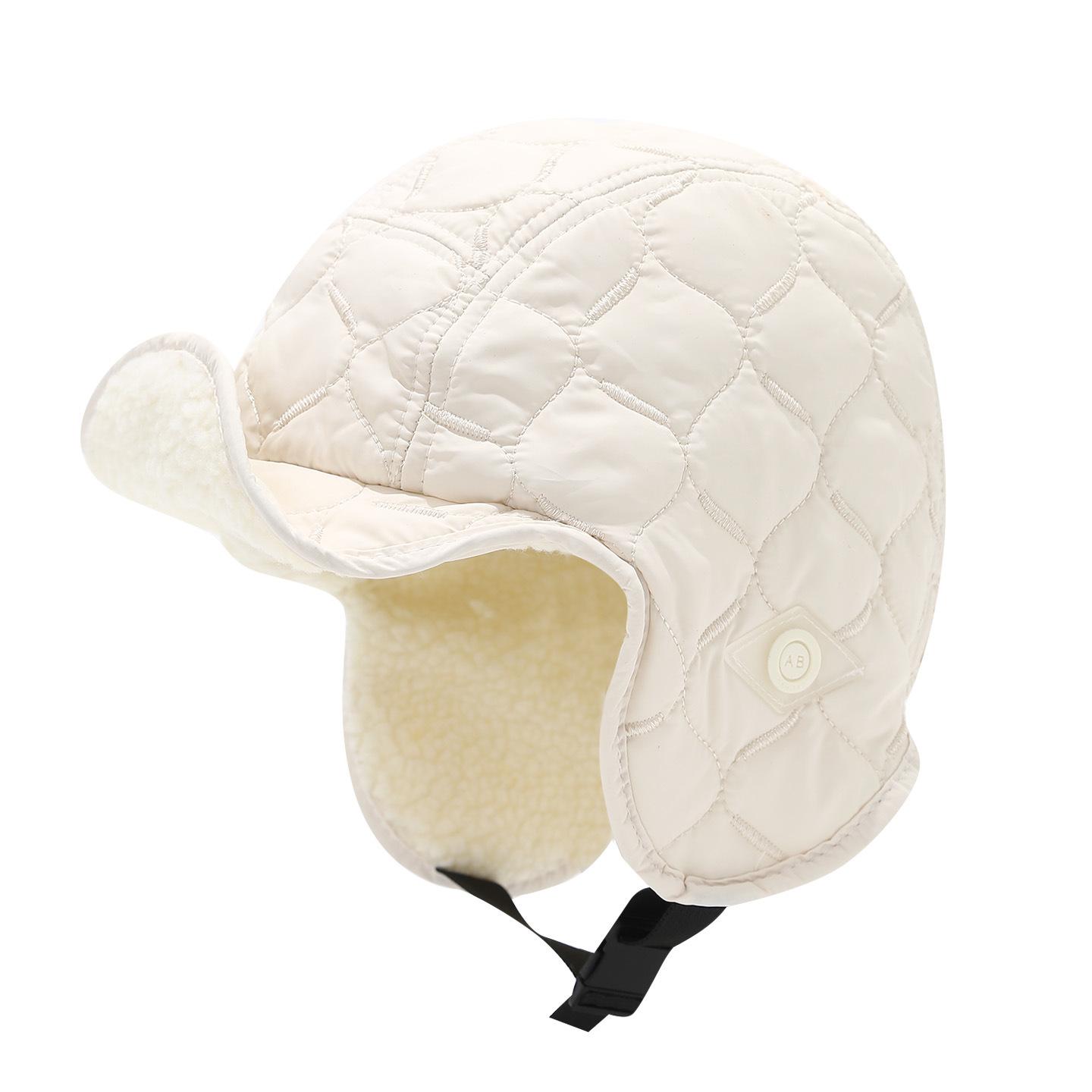 

Pilot Hat Outdoor Skiing Bomber Hats Adult Unisex Wool Hat Unisex Winter Thickened Ear Protector Cap Warm Waterproof Ski Cap бежевый