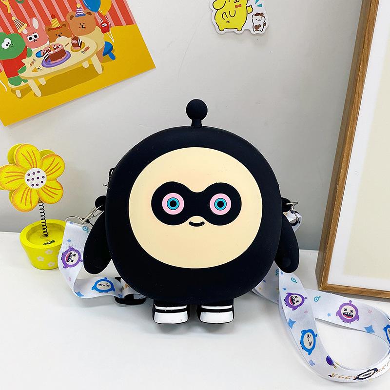 Cute Trendy Children's Small Satchel 2025 Silicone New Foreign Style Children's Bag Boys and Girls Diagonally Span Change Earphone Bag Tide