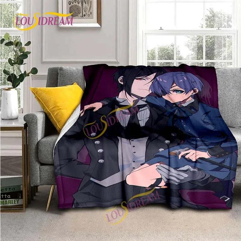 Black Butler Animation Flannel Blanket, Comfortable, Household Picnic Blanket, Suitable for All Seasons