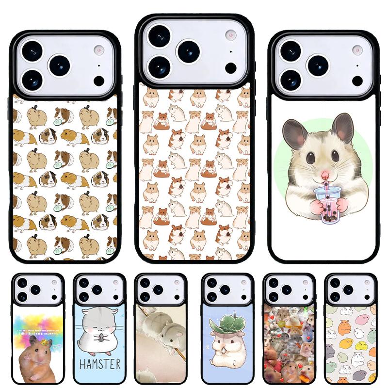 Rabbit Mouse Hamster Phone Case for iPhone 17 Air 16e 15 14 13 Pro Max Back Cover for 12 11 Pro Coque
