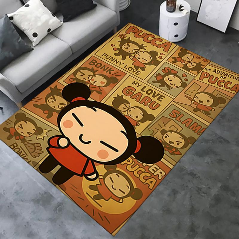 Pucca Office Chair Mat: Cute Cartoon Character Rug for Home Decor, Office Carpet Gift Suitable for Bedroom, Living Room, Various Rooms