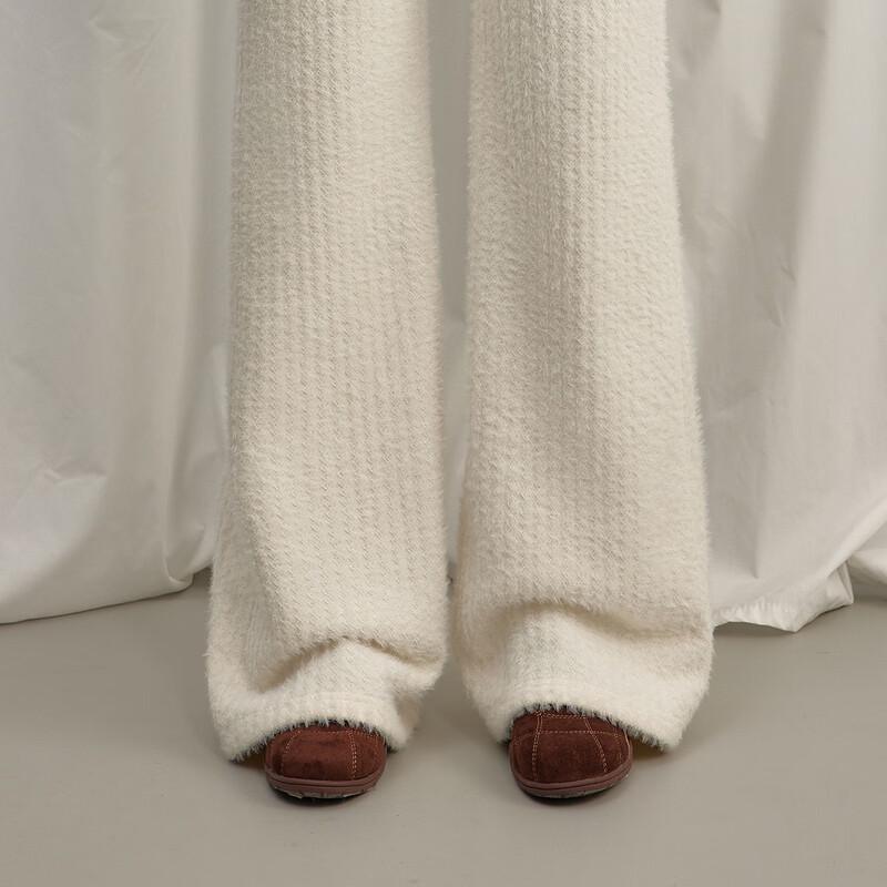 UNIFREE Women's Faux Mink Fur Lined Warm Casual Pants