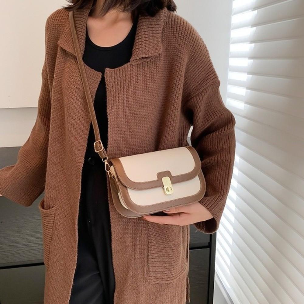Korean Style PU Leather Shoulder Bag Square Women Underarm Bag Simple Crossbody Bag  Outdoor