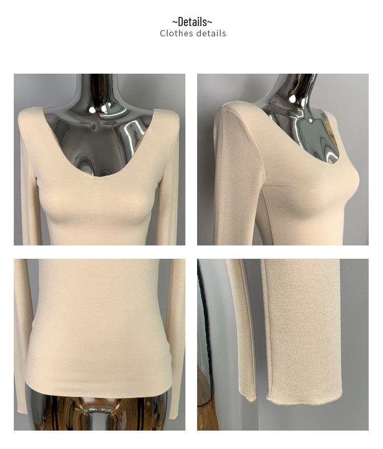 Korean Dongdaemun Sheer Slim-Fit Long Sleeve Base Layer Top for Women