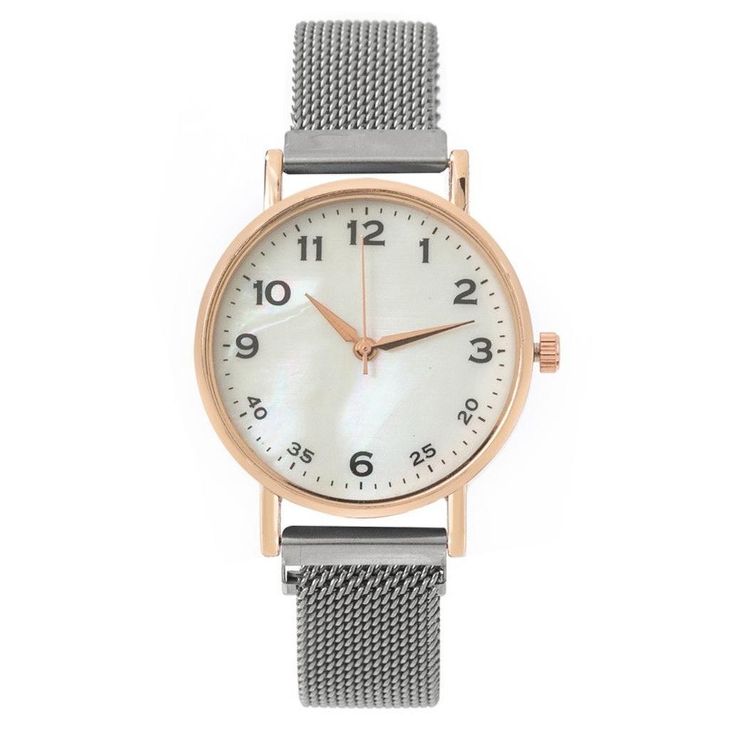 New Women's Luxury Watch Matte Dial Japanese Quartz Movement Stainless Steel Mesh Strap Hannah Martin Brand Original Watch