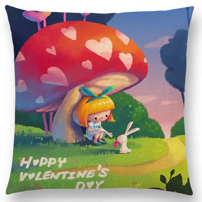 Neuer Eingang Bunt Traum Niedlich Cartoon Warm Erde Liebenswerte Tiere Leinen Kissenbezug Heimdekoration Auto Sofa Wurfkissenhülle