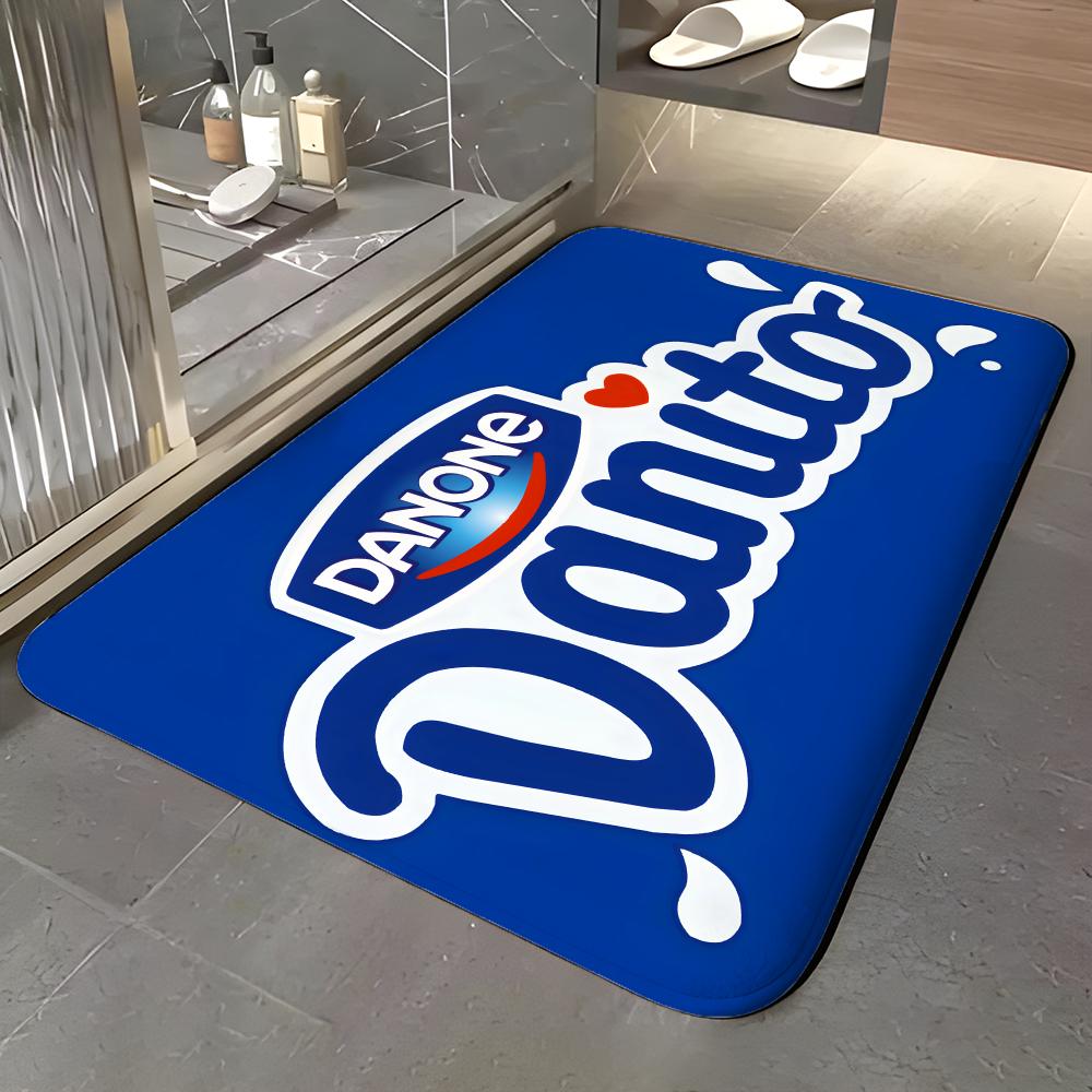 Food & Beverage - D-Danone Floor Mat Soft Flannel Entrance Door Mat Non Slip Absorbent Bathroom Bedroom Floor Rug