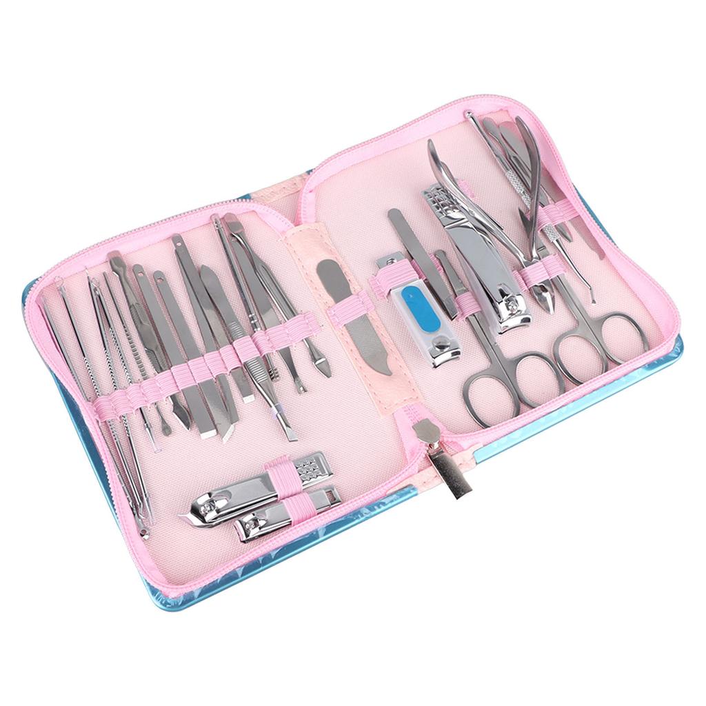 29PCS Manicure Set Pedicure Nail Clippers Kit Stainless Steel Professional Nail Care Tools with