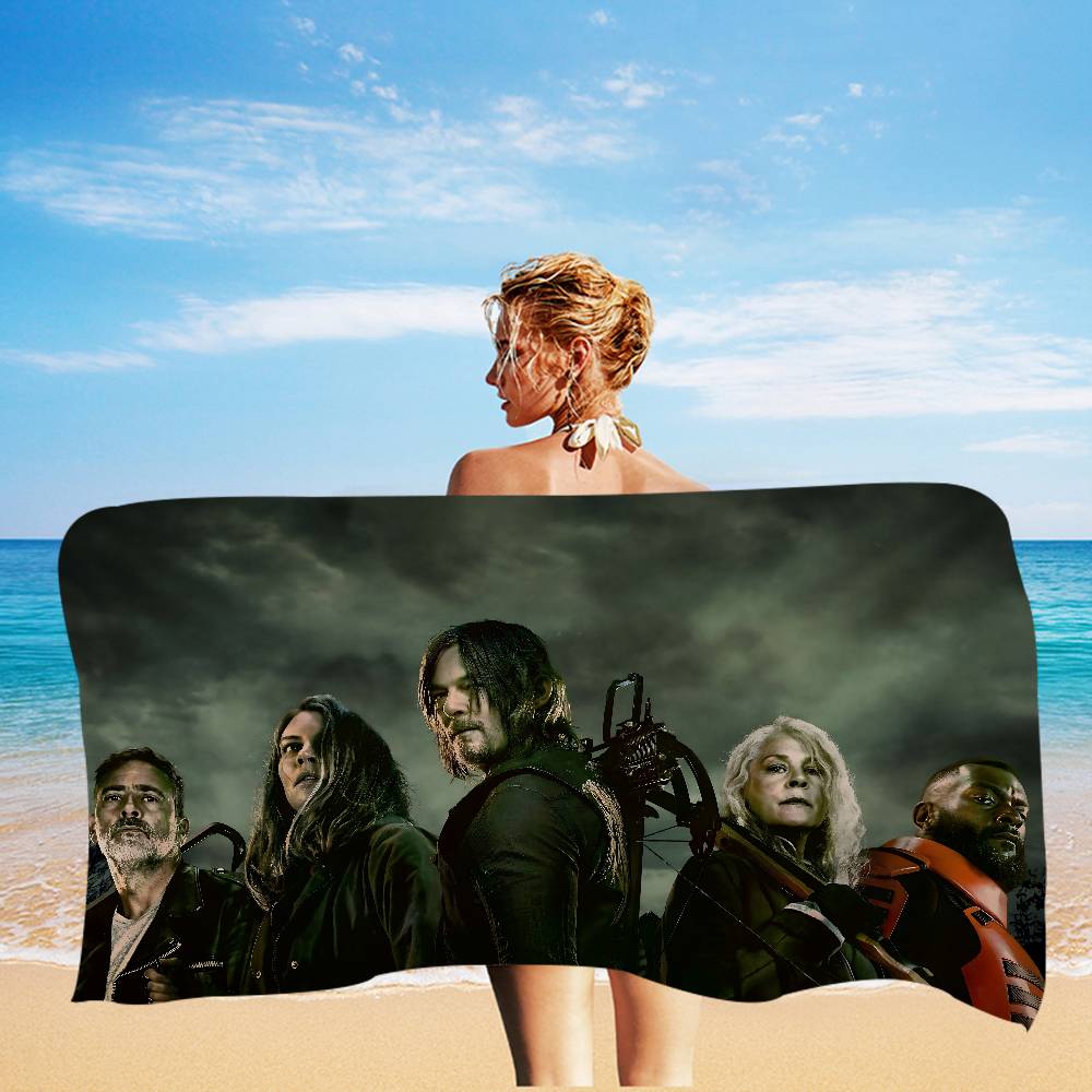 Thrilling Movie The W-Walking D-Dead Microfiber Blanket Quick Drying Towels Oversized Printing Super Absorbent Towel Blanket