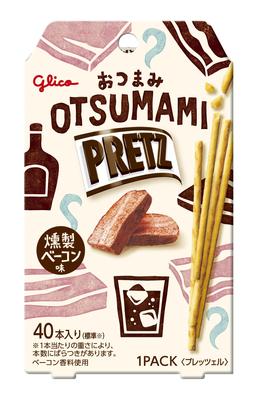 Ezaki Glico Bacon 24g X 28 Pieces Snack Snack Pretzel Snack Snack Set Beer Highball Snack Snack Sweets Sweets [Snack Pretz] (smoked Flavor)