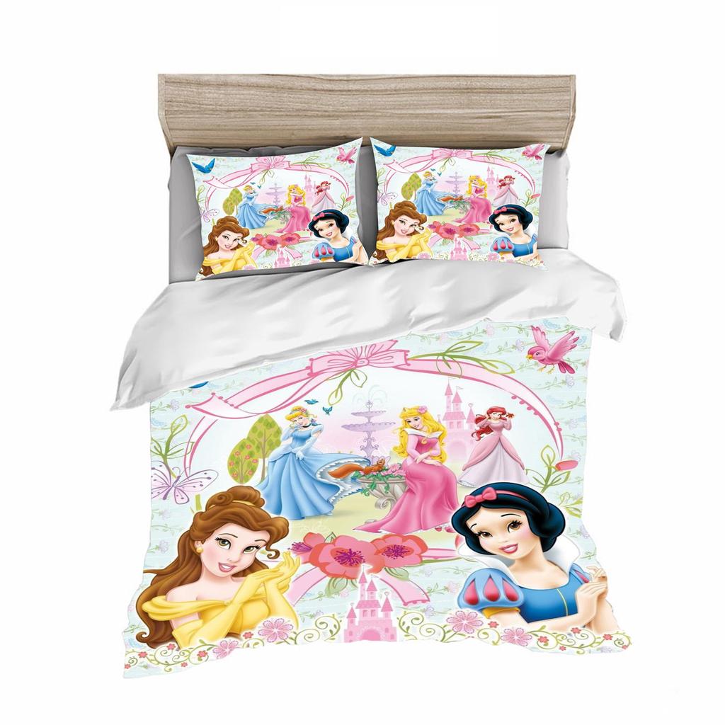 Snow White Duvet Cover Princess Series Set Comforter Bedding 3d Children'S Bedding Set 3-Piece 1 Quilt Cover King Size