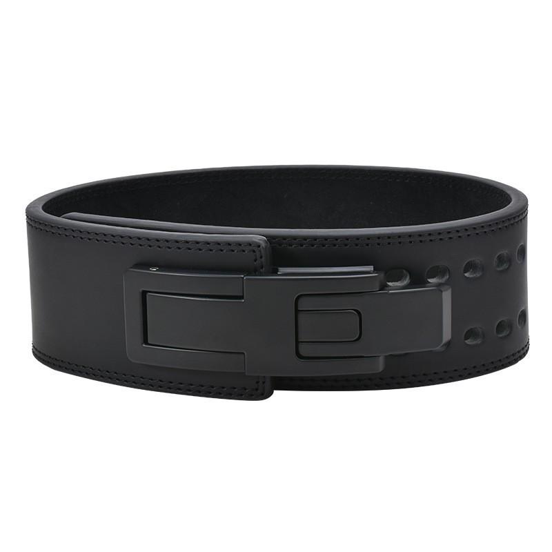 

Cowhide Bodybuilding Exercise Squat Hard Pull Strength Weightlifting Professional Lever Buckle Belt Protection Power Waist black
