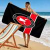 Fierce red wolf emblem Print beach towel, quick drying, suitable for travel, outdoor sports, jogging, the beach and swimming, gift